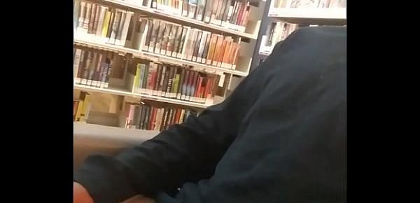  Big dee jerks big black dick in library